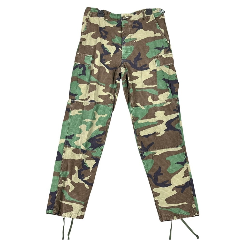 Vintage 90s Woodland Camo Combat Military Cargo‎ Pant Trousers ML Grunge Skater